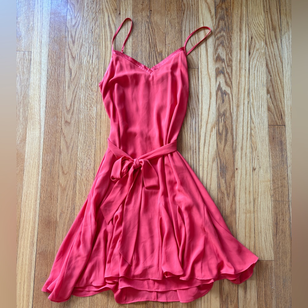 White House Black Market Coral-Red Spaghetti Strap Mini Dress